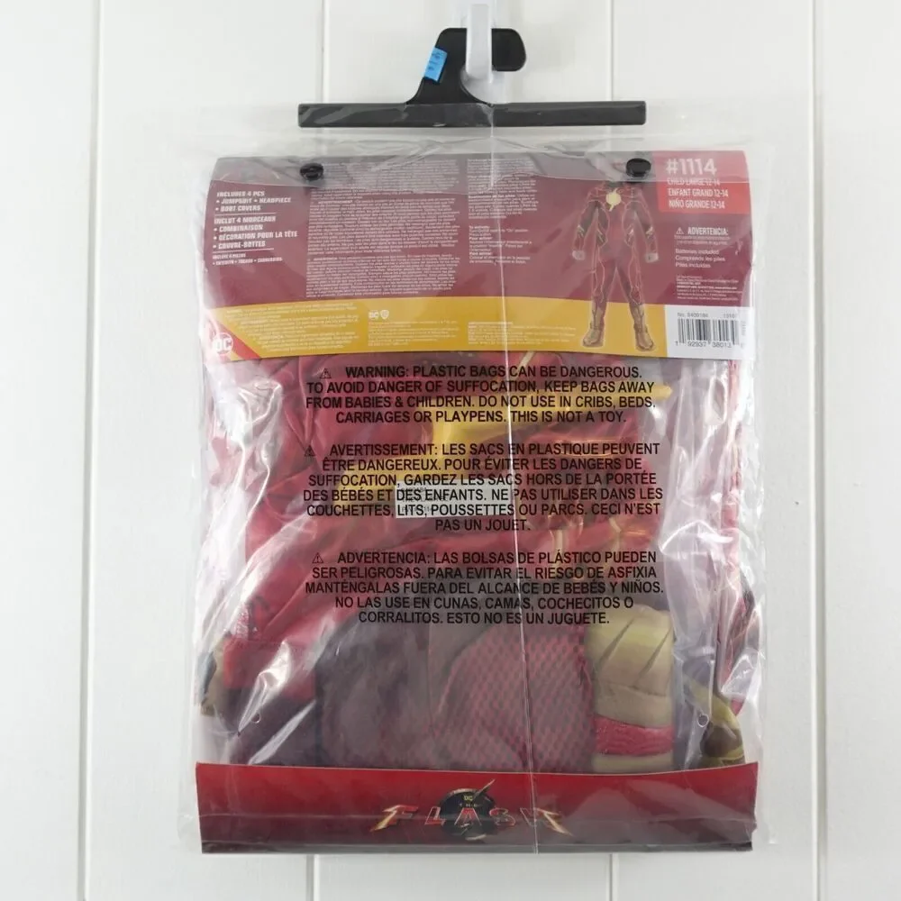 The Flash Kids Light Up Costume DC Studios Size Large 12-14
